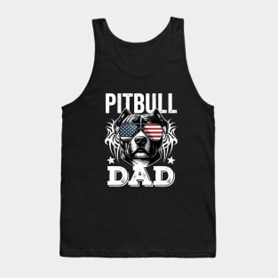 Pitbull Dad USA Flag Tank Top